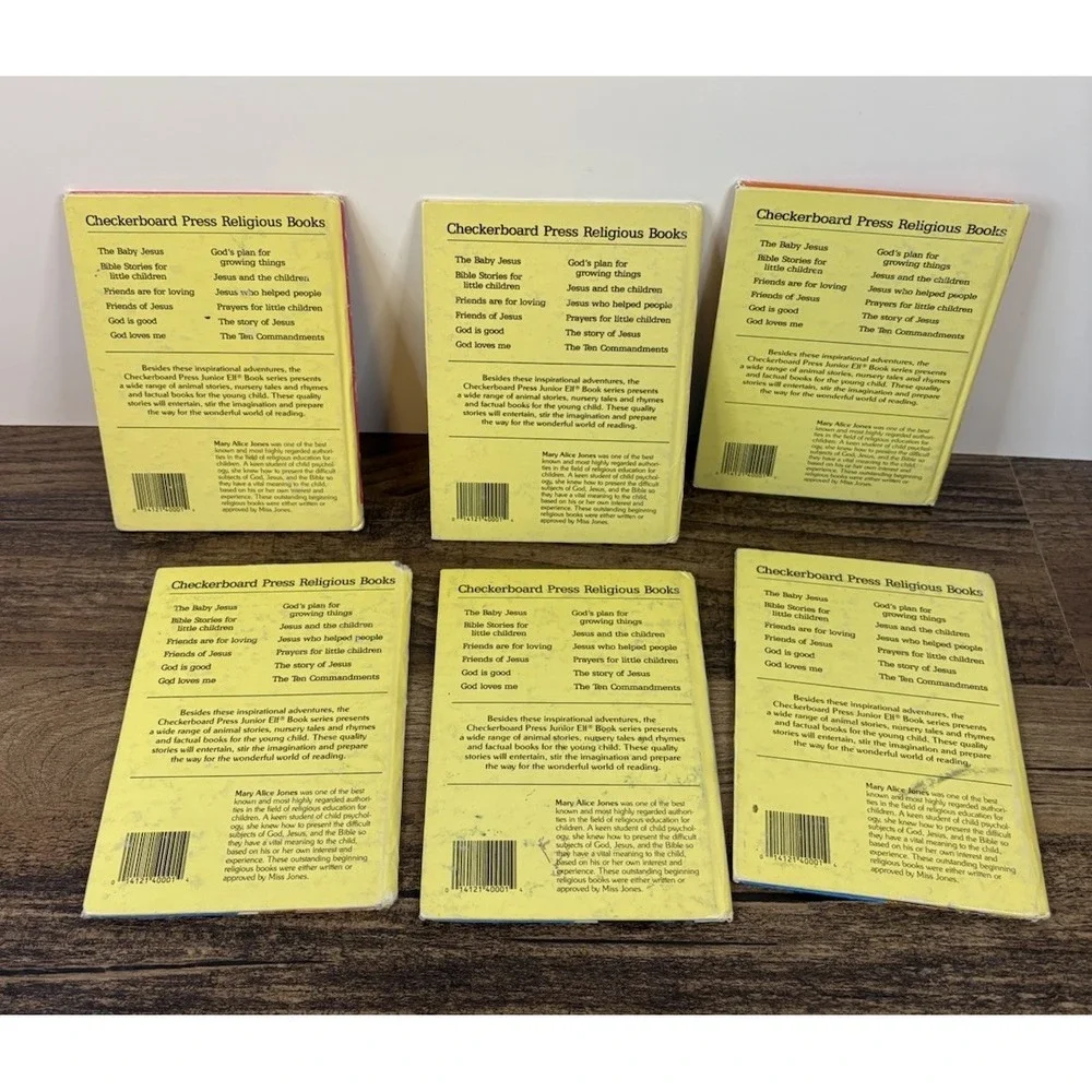Lot of 6 My First Religious Book Books Hard Cover Childrens Kids Checkerboard